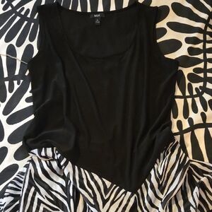 MSK Black & White Dress with Zebra Print Chiffon Skirt